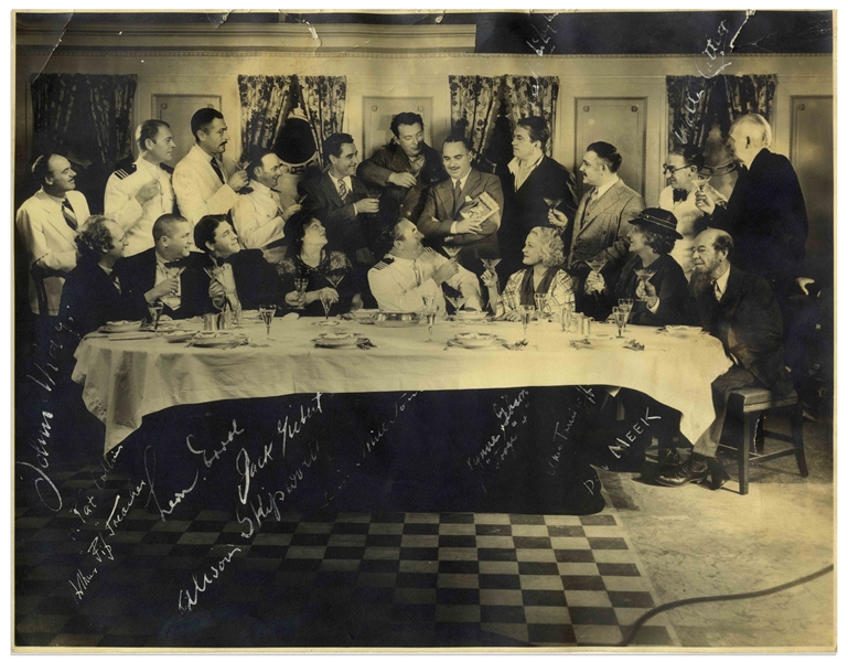 Cast-Signed 13.75 x 11 Photo of the 1934 Three Stooges Film The Captain Hates the Sea